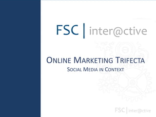 Online Marketing TrifectaSocial Media in Context 