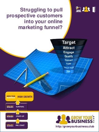 Struggling to pull
prospective customers
into your online
marketing funnel?
http://growyourbusiness.club
 