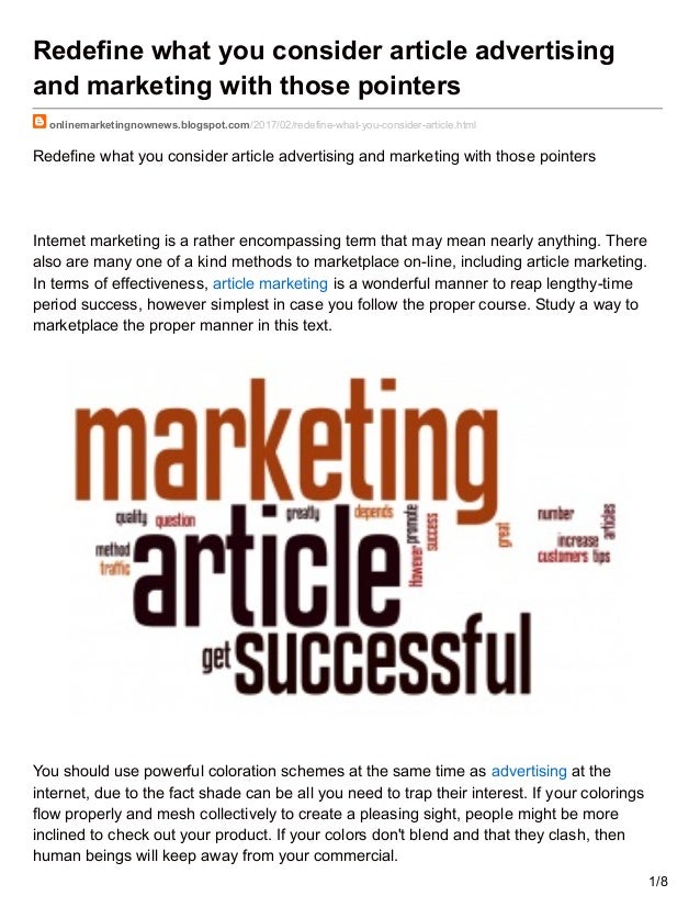 Redefine What You Consider Article Advertising And Marketing