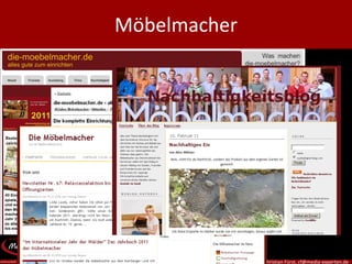 Möbelmacher




              © 2011 Christian Fürst, cf@media-experten.de
 