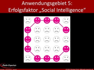 Anwendungsgebiet 5:
Erfolgsfaktor „Social Intelligence“




                         © 2011 Christian Fürst, cf@media-experten.de
 