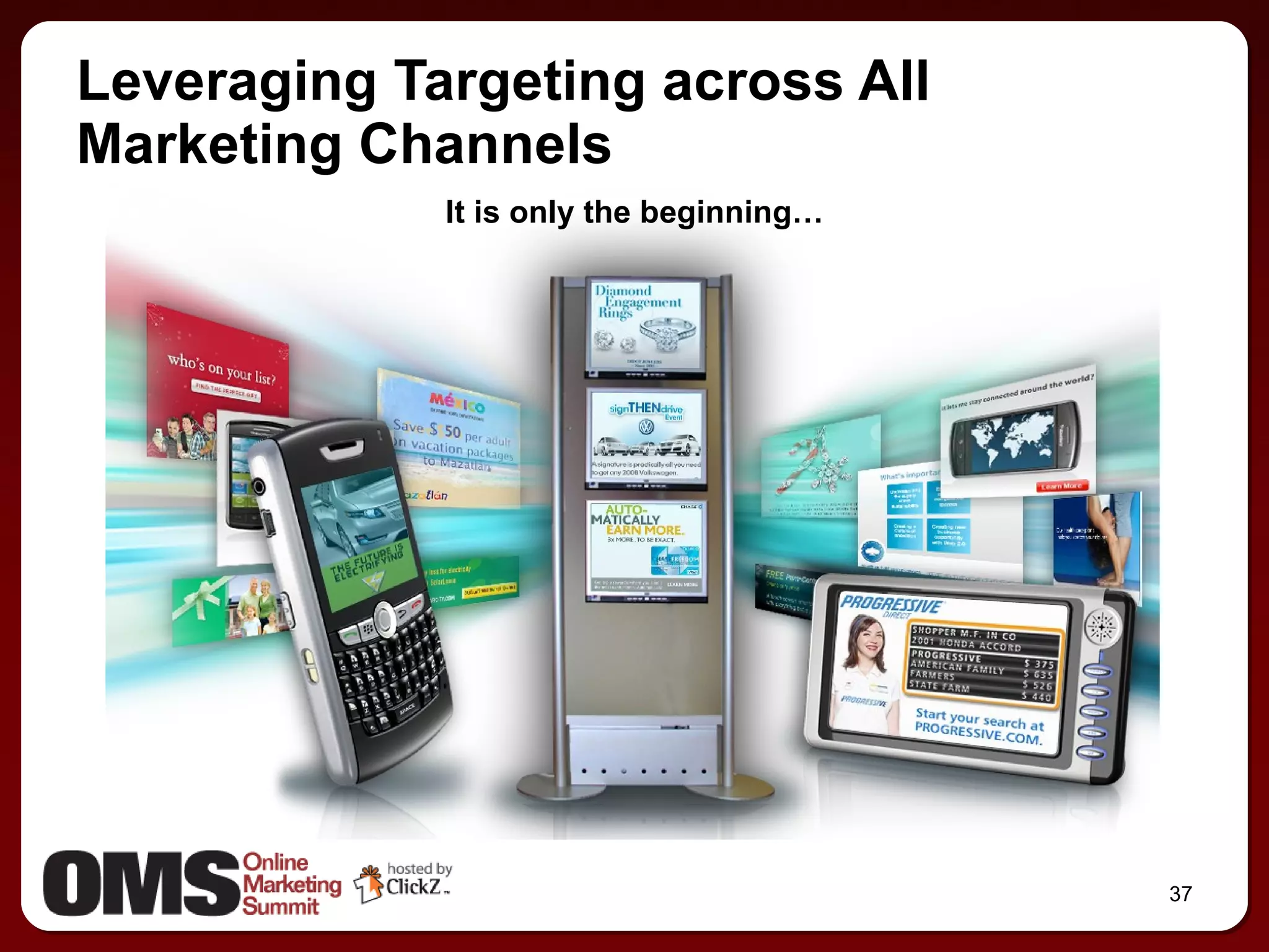 Leveraging Targeting across All  Marketing Channels It is only the beginning… 