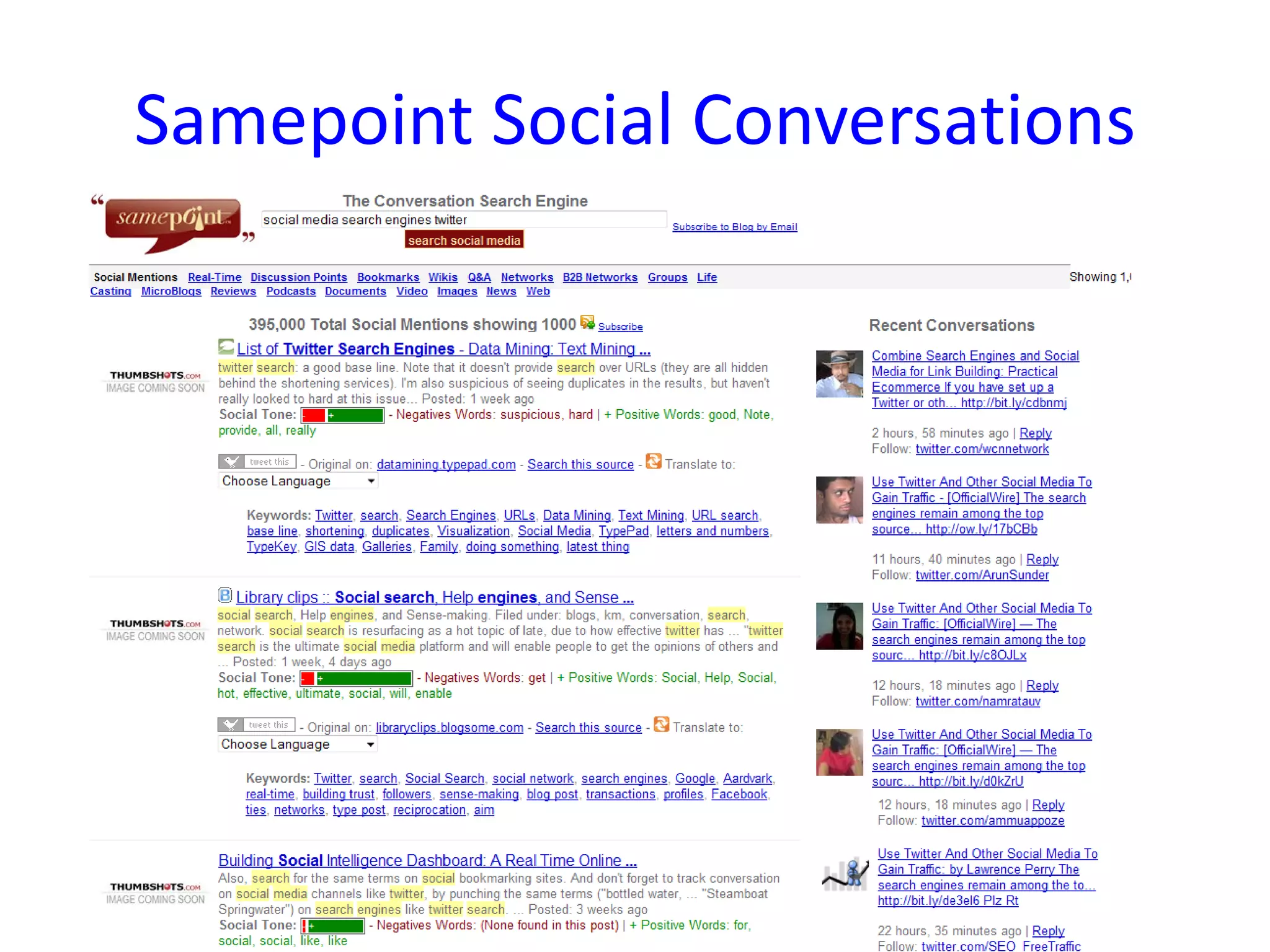 Samepoint Social Conversations
