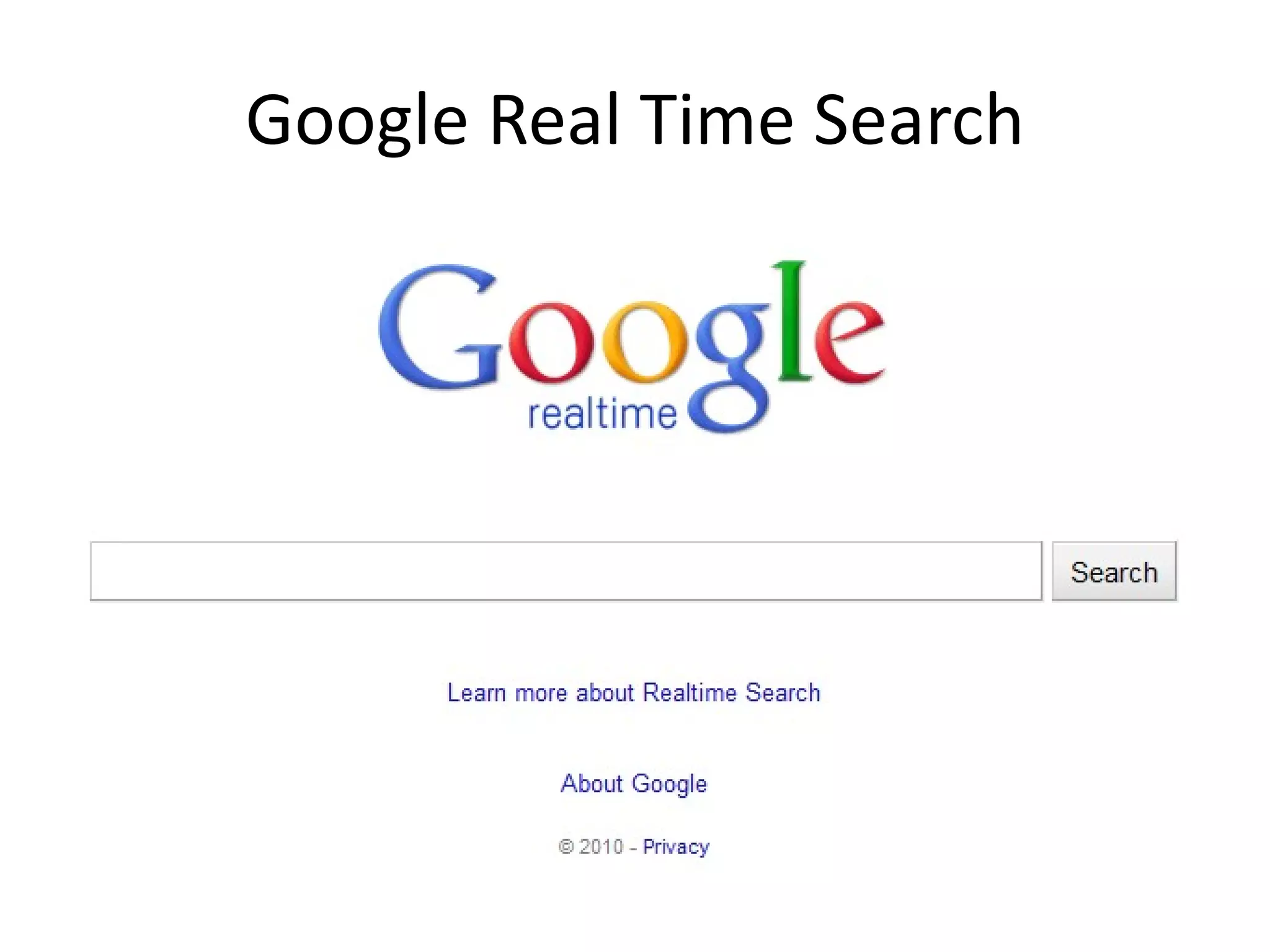 Google Real Time Search
