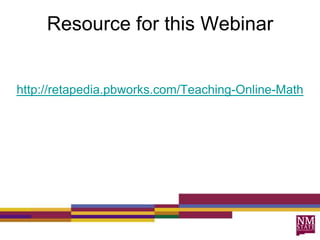 Join Us Later This Week!!Innovate-Educate/NMSTE Conference 2010http://webinars.nmsu.edu/Online Science & Virtual Labs on Thursday at 12:30pm MT