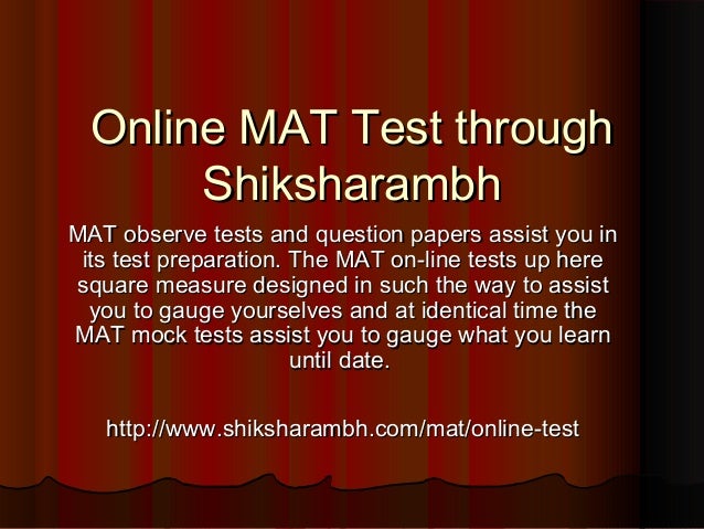Online Mat Test Through Shiksharambh