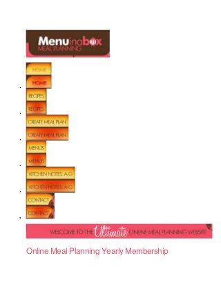 Online Meal Planning Yearly Membership
 