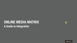 ONLINE MEDIA MATRIX
A Guide to Integration
 