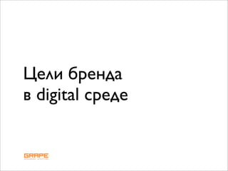 Цели бренда
в digital среде
 