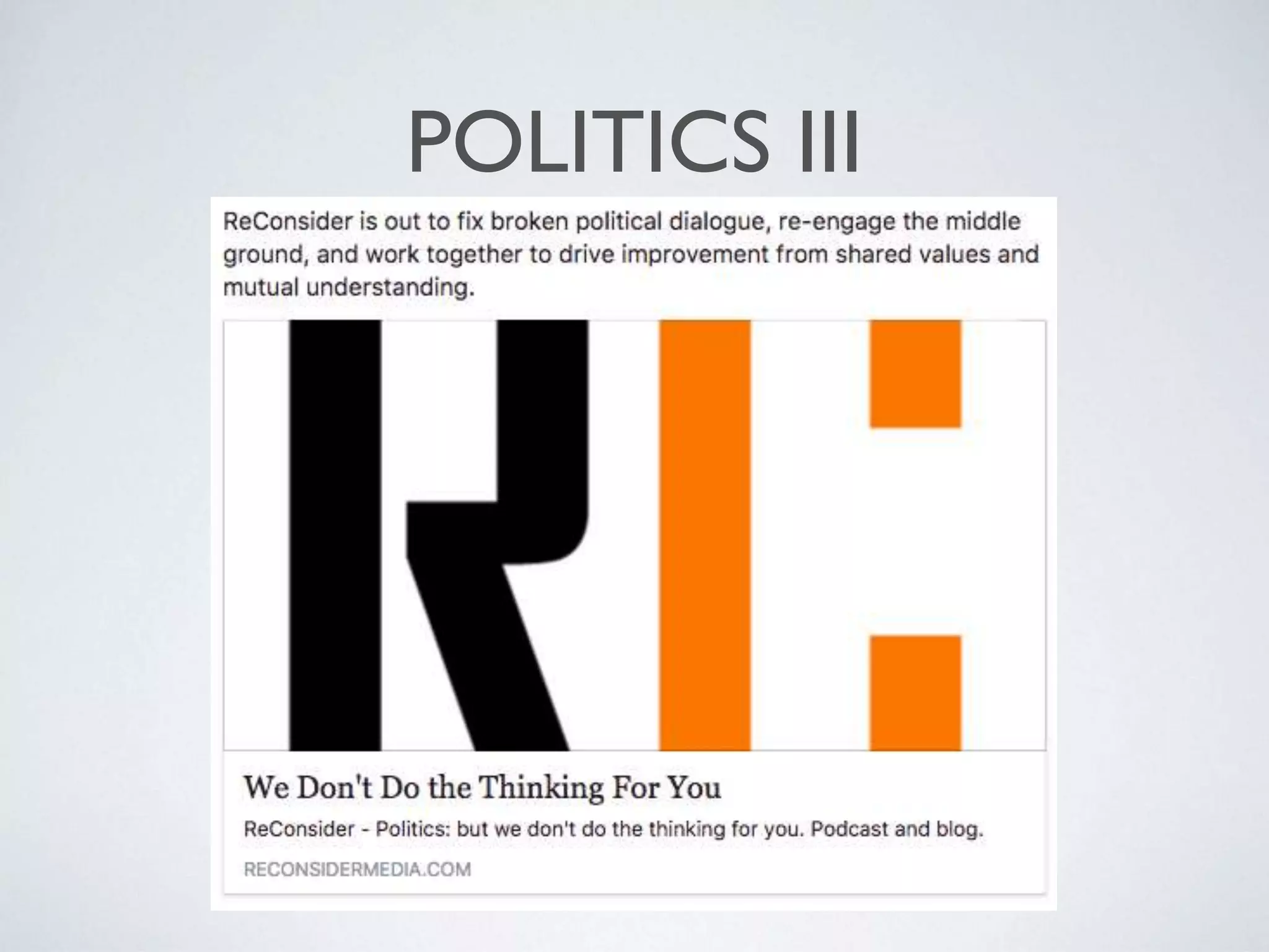 POLITICS III