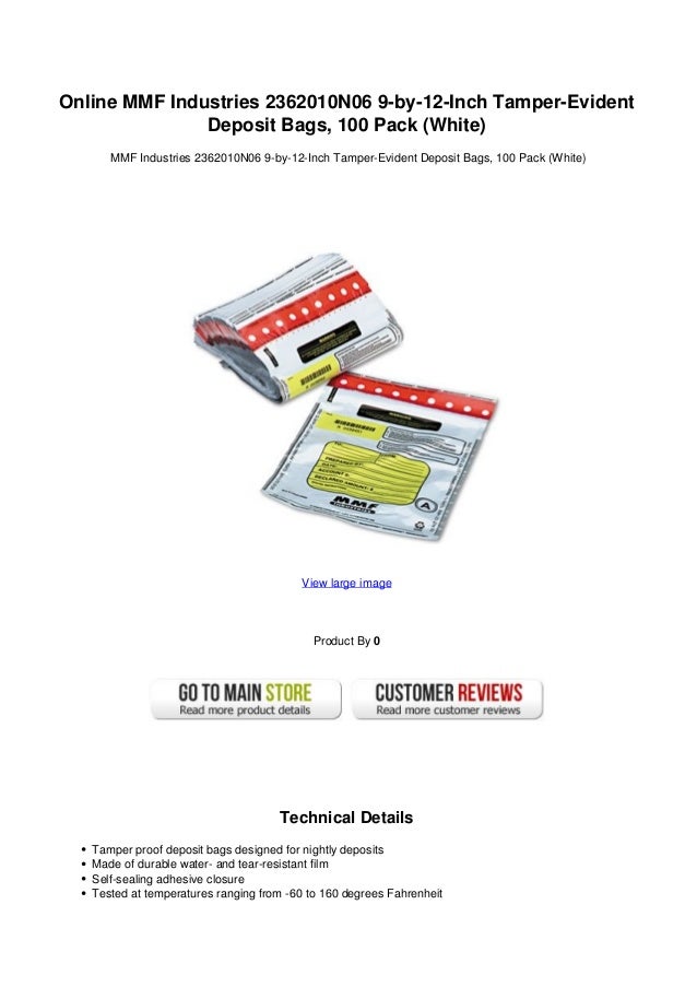 Online mmf industries 2362010 n06 9 by12inch tamperevident deposit…
