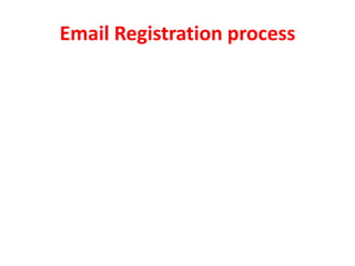 Email Registration process
 