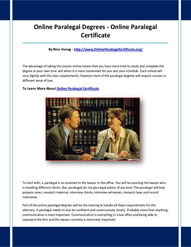 Online paralegal certificate