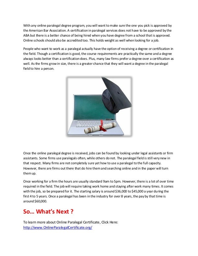 accredited online paralegal certificate