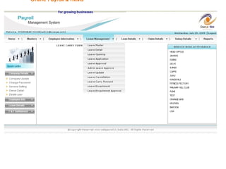 Online Payroll & HRMS   For   growing businesses 