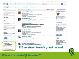 220 eerste en tweede graad netwerk Wie kan ik makkelijk bereiken? 