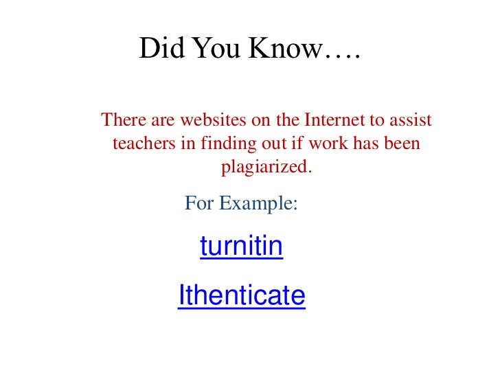 Online plagarism