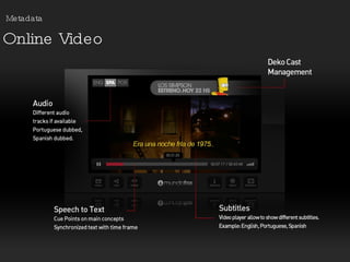 Online Video Metadata FLAC´s Platform integration & Video Production workflow 