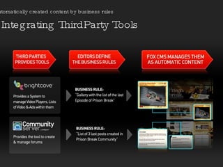 Integrating ThirdParty Tools Automatically created content by business rules 