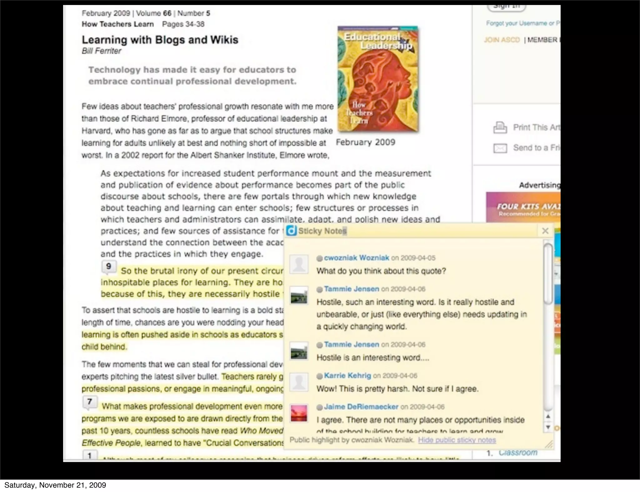 Saturday, November 21, 2009
 