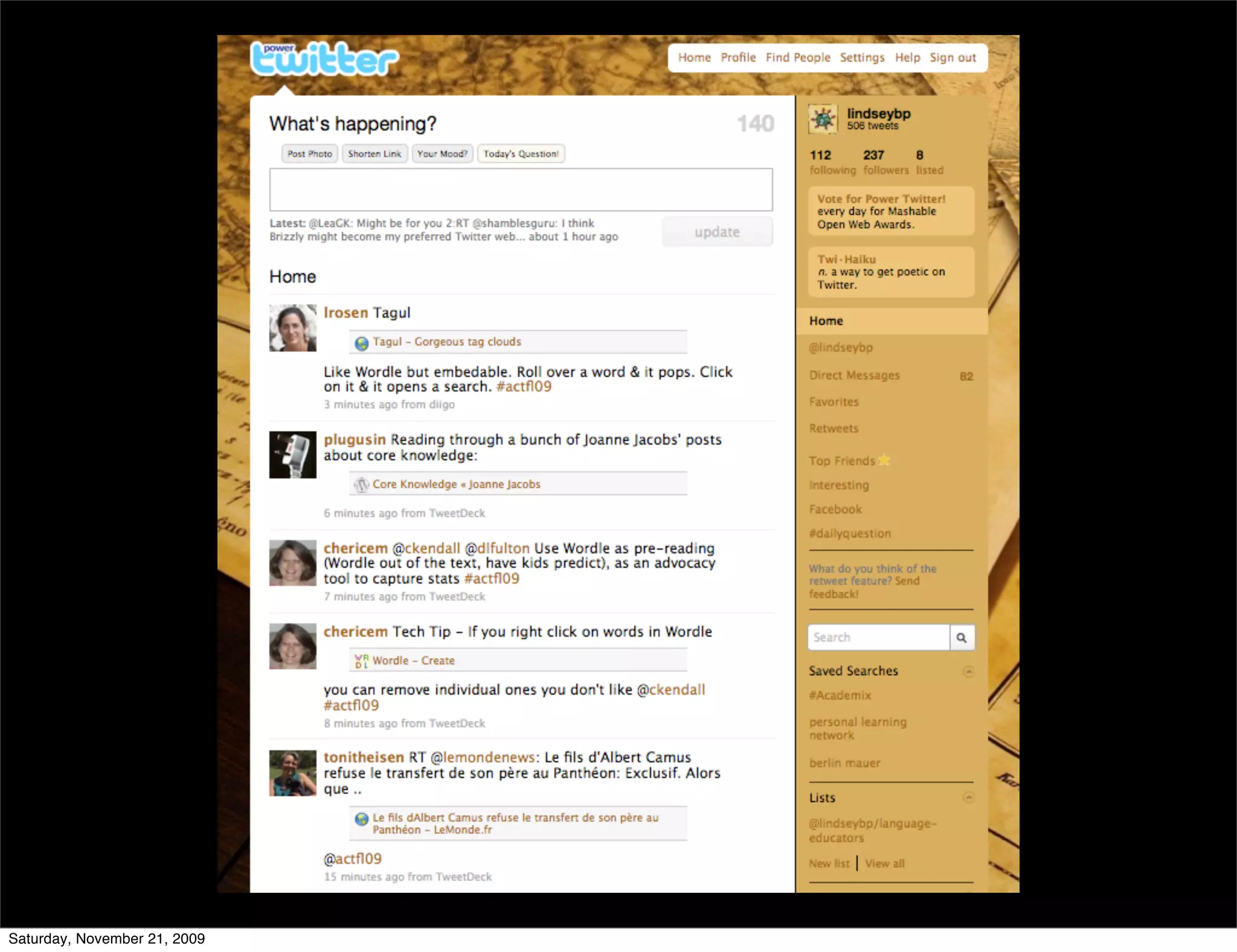 Saturday, November 21, 2009
 