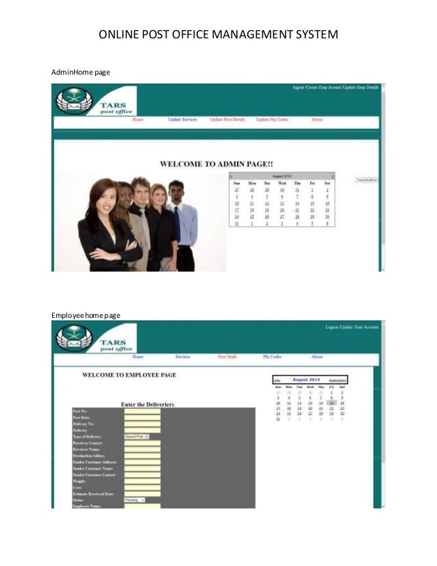 Online Post Office Management System