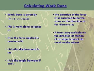 Mechanics (work, energy and power) | PPTX
