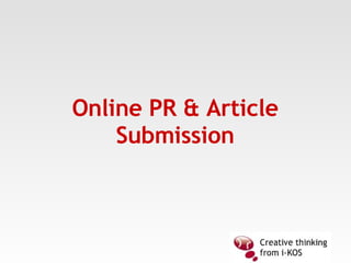 Online PR & Article Submission 