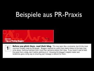 Beispiele aus PR-Praxis
 