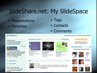 SlideShare.net: My SlideSpace Presentations Favorites Tags Contacts Comments 