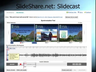 SlideShare.net: Slidecast Audio synchronization tool requires good vision.  