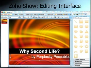 Zoho Show: Editing Interface 