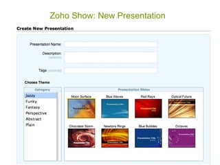 Zoho Show: New Presentation
 