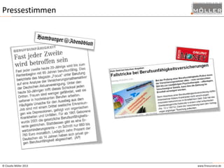 Pressestimmen

© Claudia Möller 2013

www.finesurance.de

 