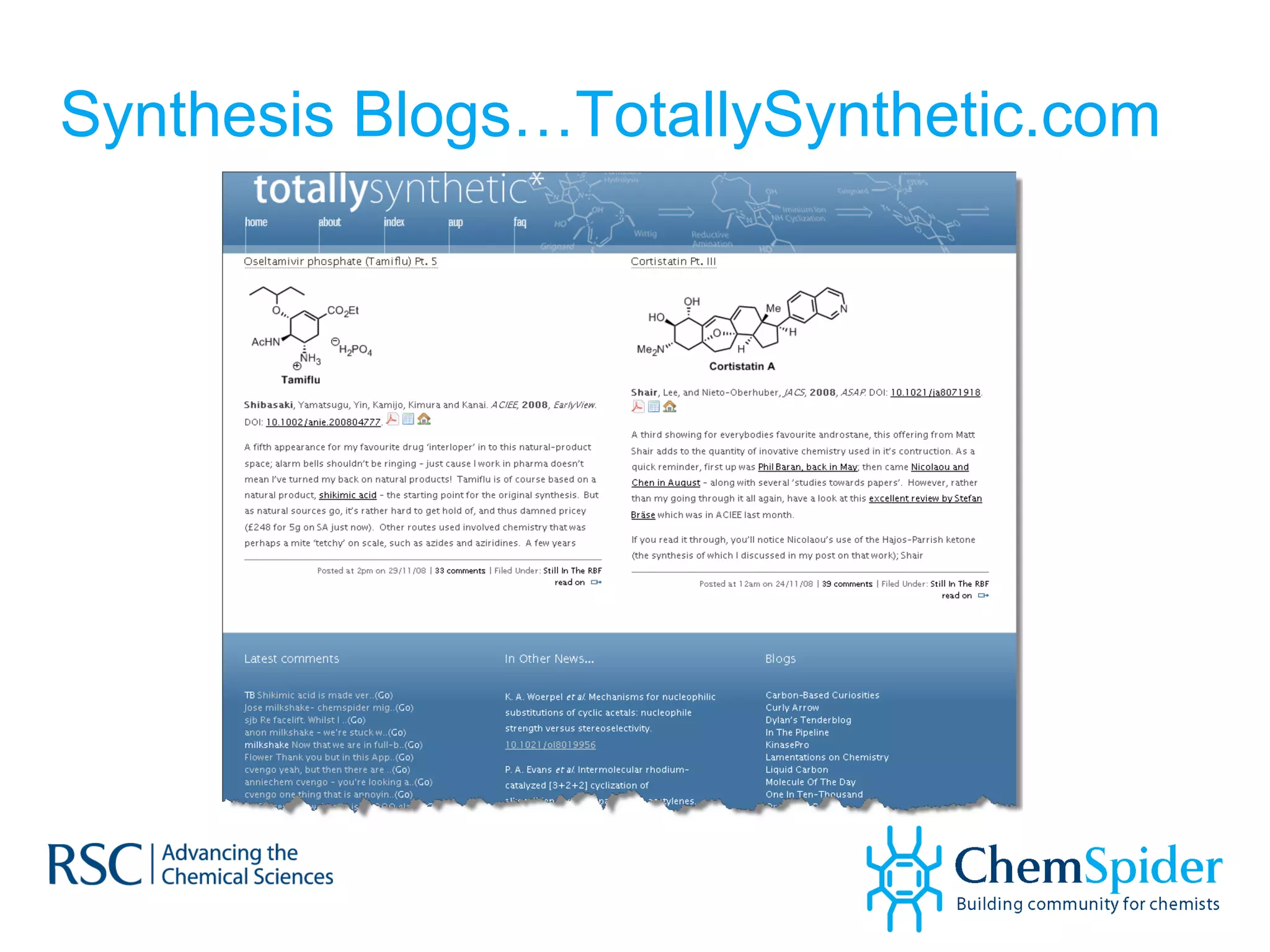 Synthesis Blogs…TotallySynthetic.com 
