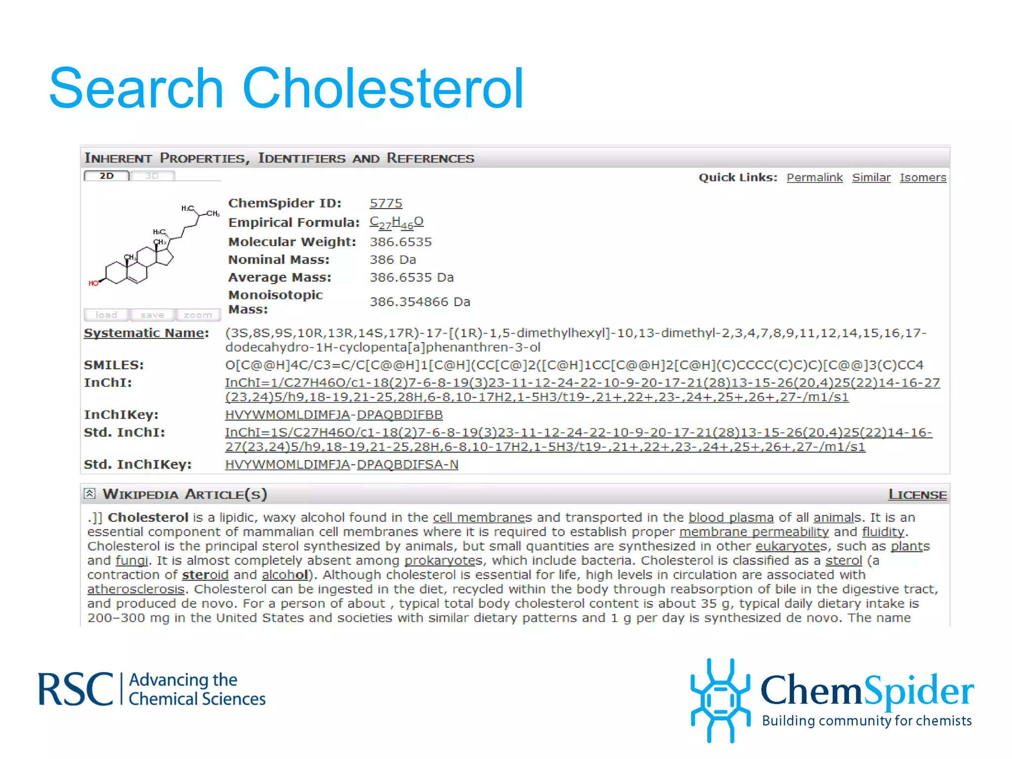 Search Cholesterol 