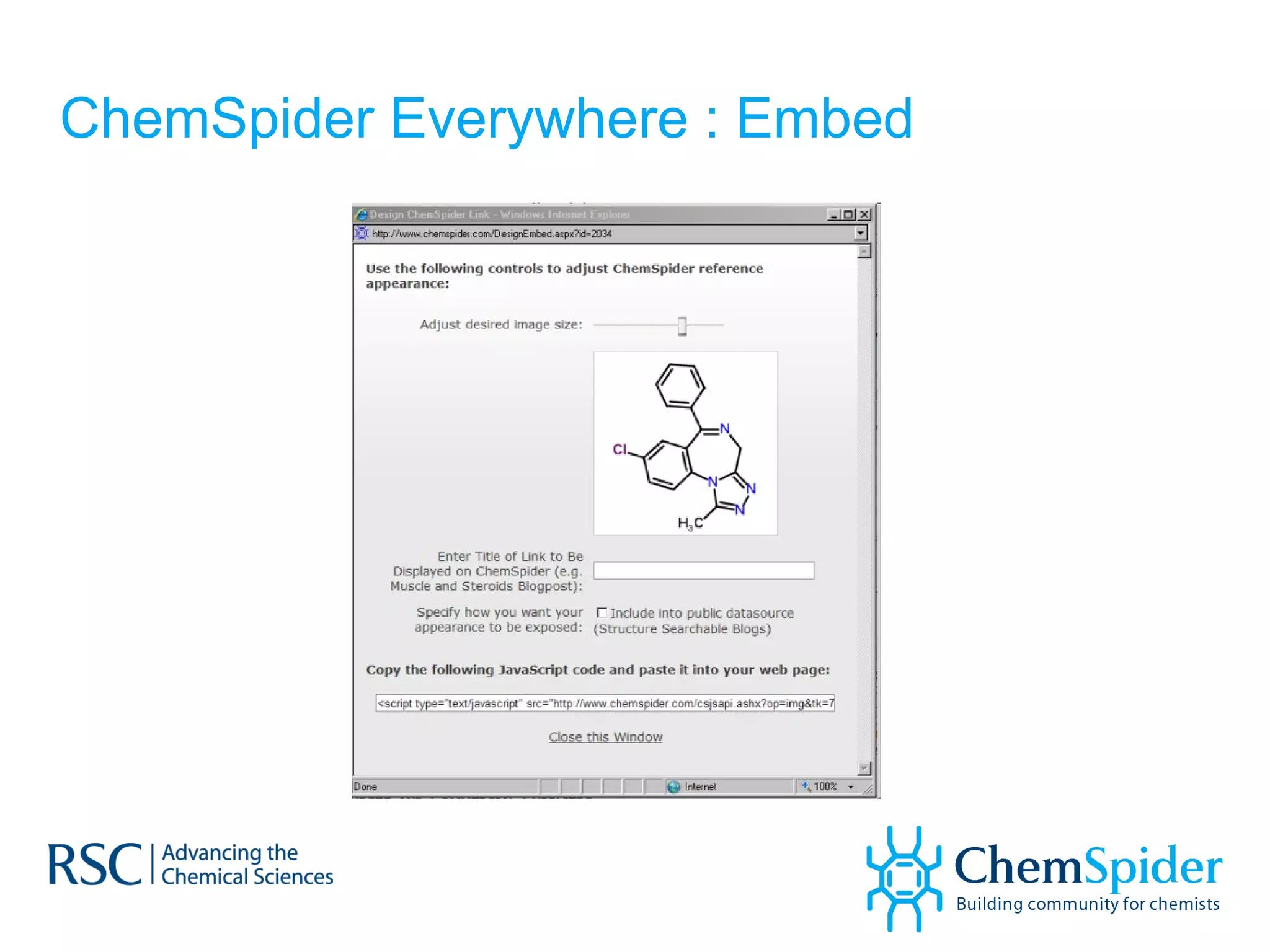ChemSpider Everywhere : Embed 