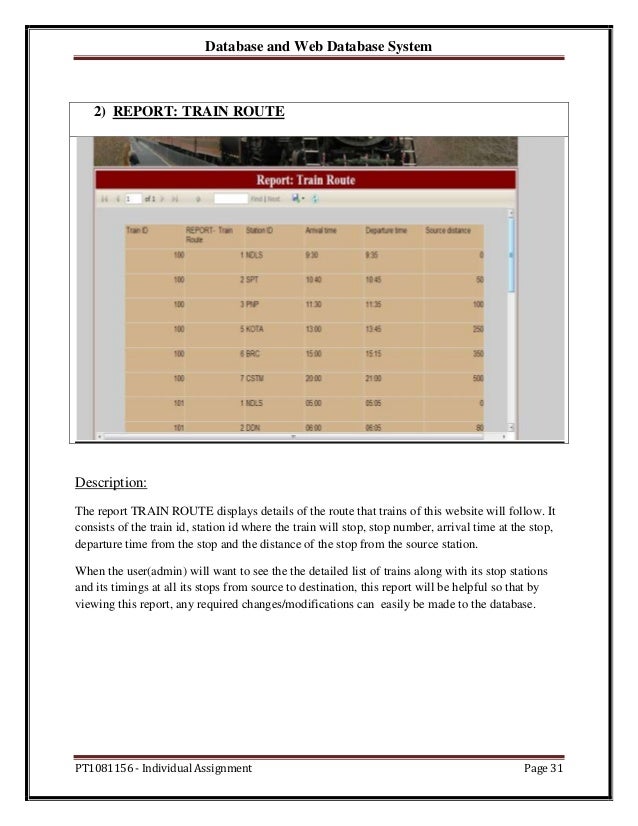 project report on railway reservation system project report on railway reservation system
