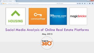 Social Media Analysis of Online Real Estate Platforms
May, 2015
Search for a house
Looking for a house online?
 
