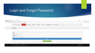 Login and Forgot Password
 