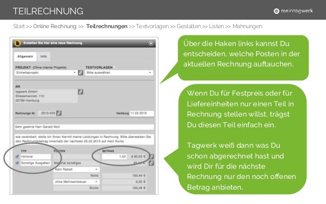 Online Rechnung