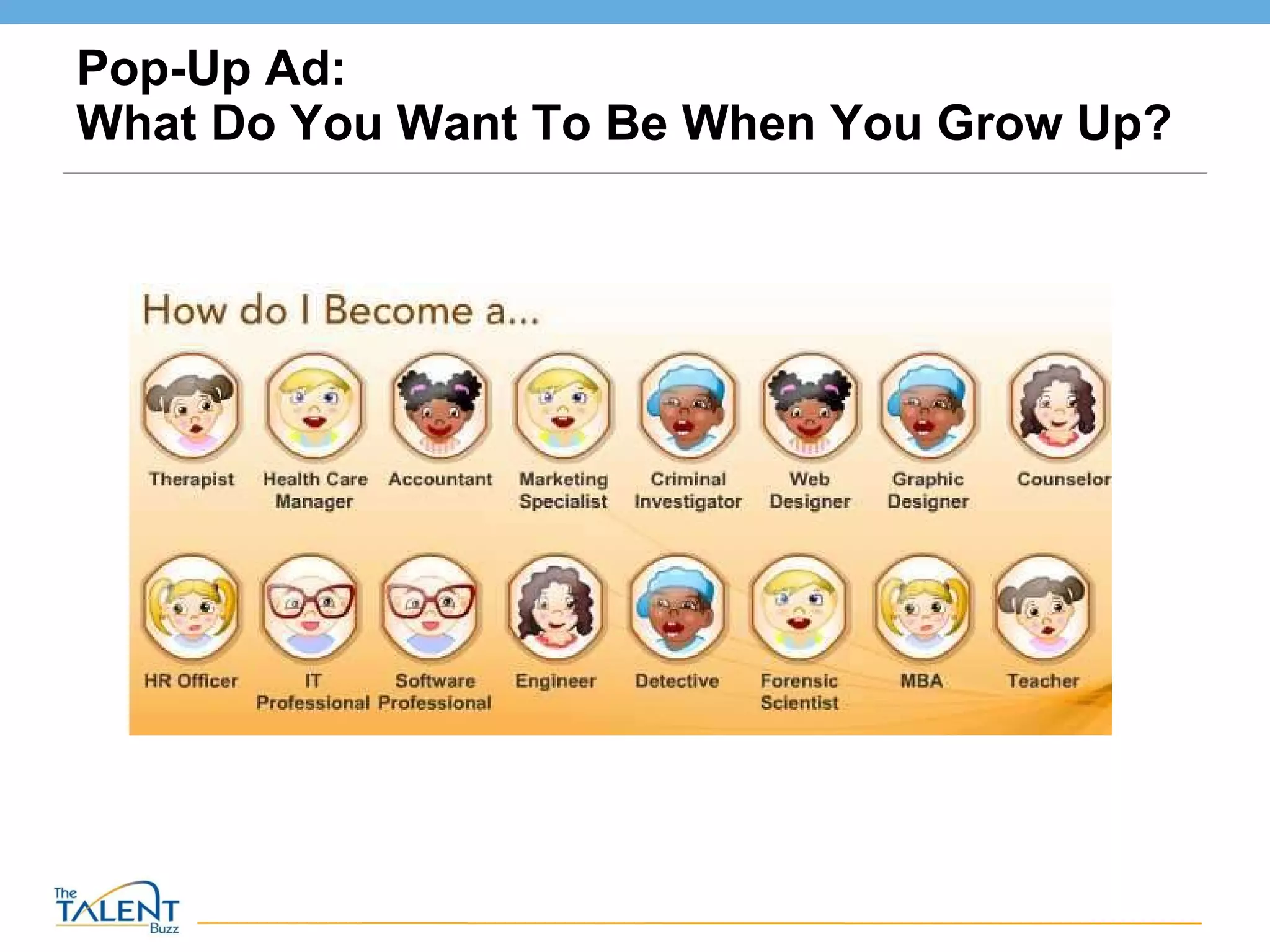 Pop-Up Ad:  What Do You Want To Be When You Grow Up? 