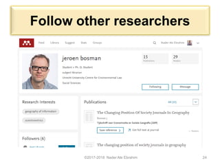 Follow other researchers
©2017-2018 Nader Ale Ebrahim 24
 