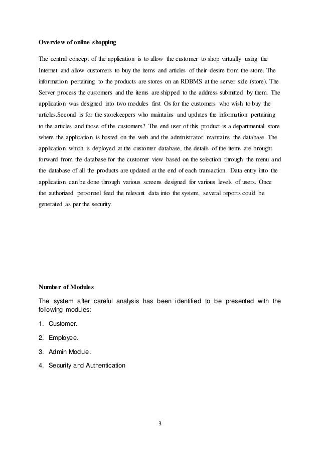 Online Shopping project report