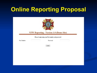 Online Reporting Proposal 