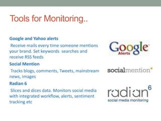 Tools for Monitoring..
 