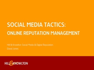Social Media & Online Reputation