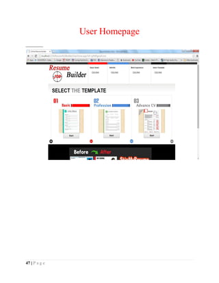 47 | P a g e
User Homepage
––––––
 