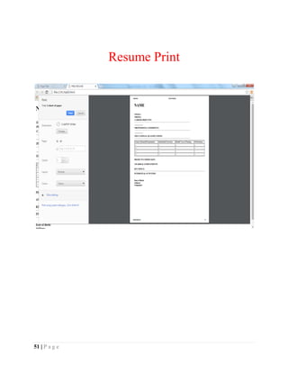 51 | P a g e
Resume Print
 