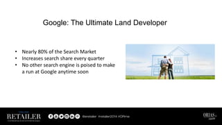 Google: The Ultimate Land Developer
• Nearly 80% of the Search Market
• Increases search share every quarter
• No other search engine is poised to make
a run at Google anytime soon
 
